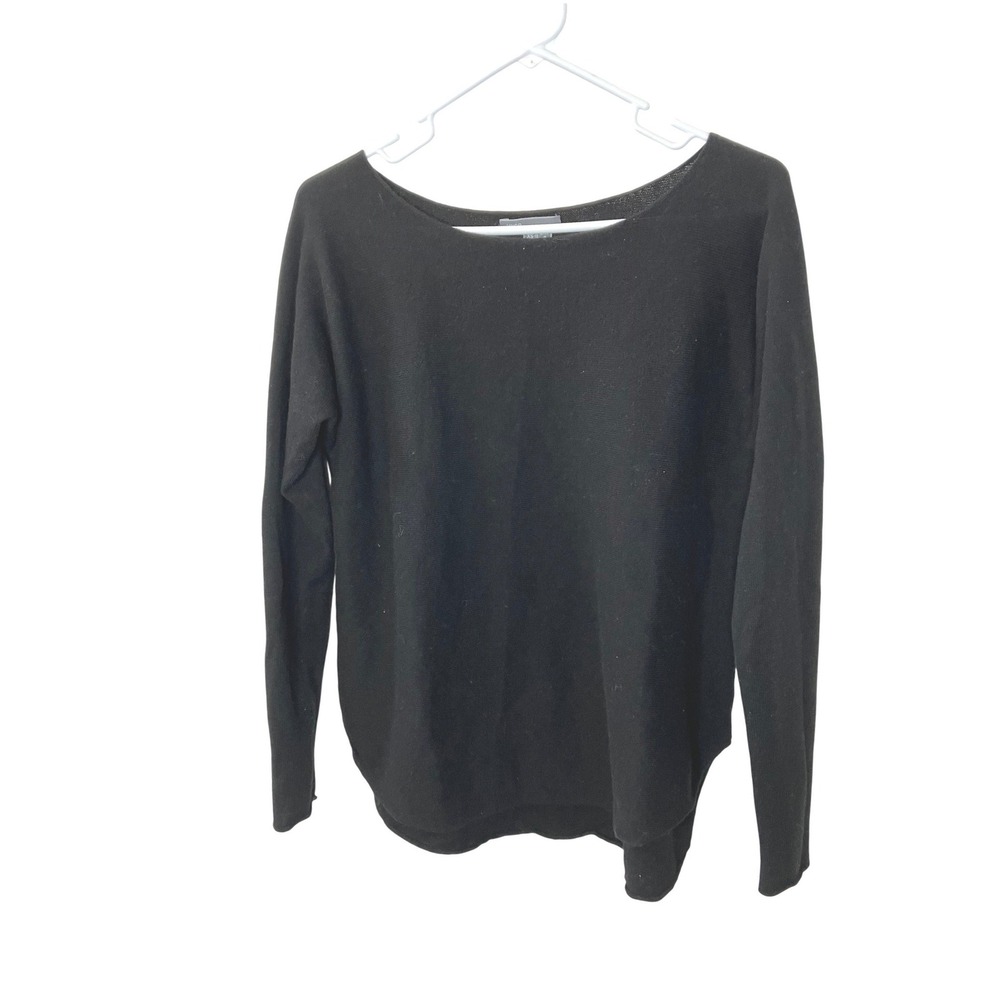 Vince Wool And  Cashmere Long Sleeve Scoop Neck Pullover Women's Black Xsmall